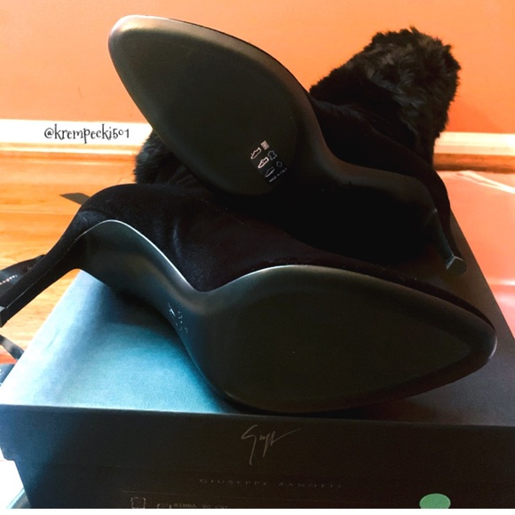 giuseppe zanotti NIB 💯fur & velvet high boots - Picture 7 of 16